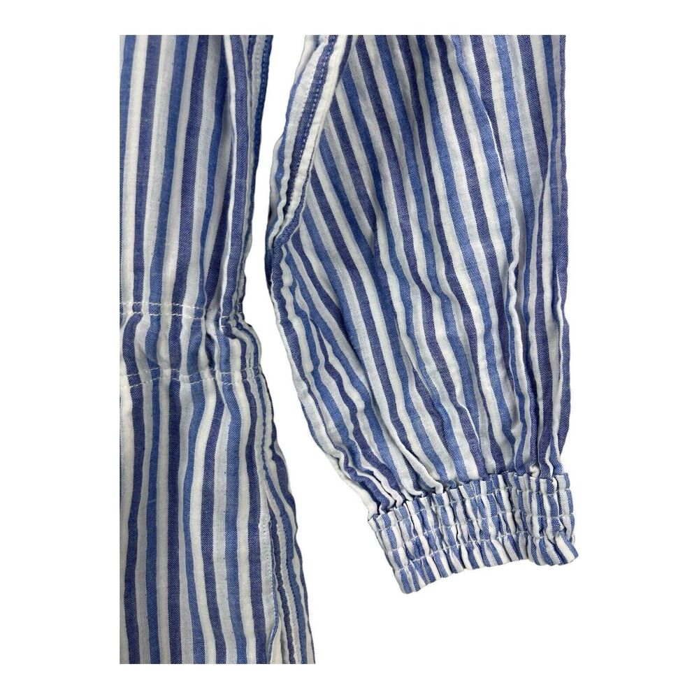 Rag & Bone Drew Off Shoulder Mini Dress Tunic MED Blue Stripe Cotton - Picture 4 of 13